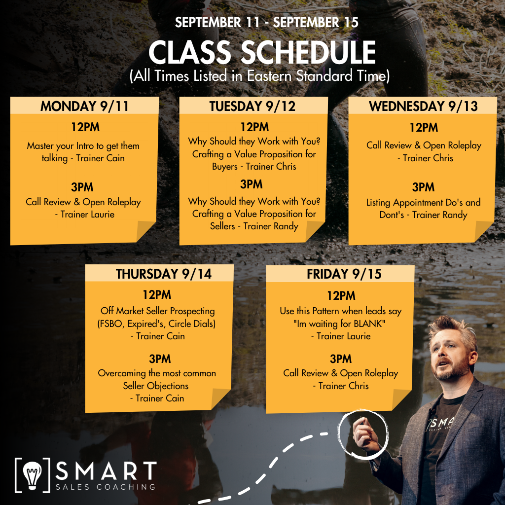 Class Schedule | Smart Sales Coaching